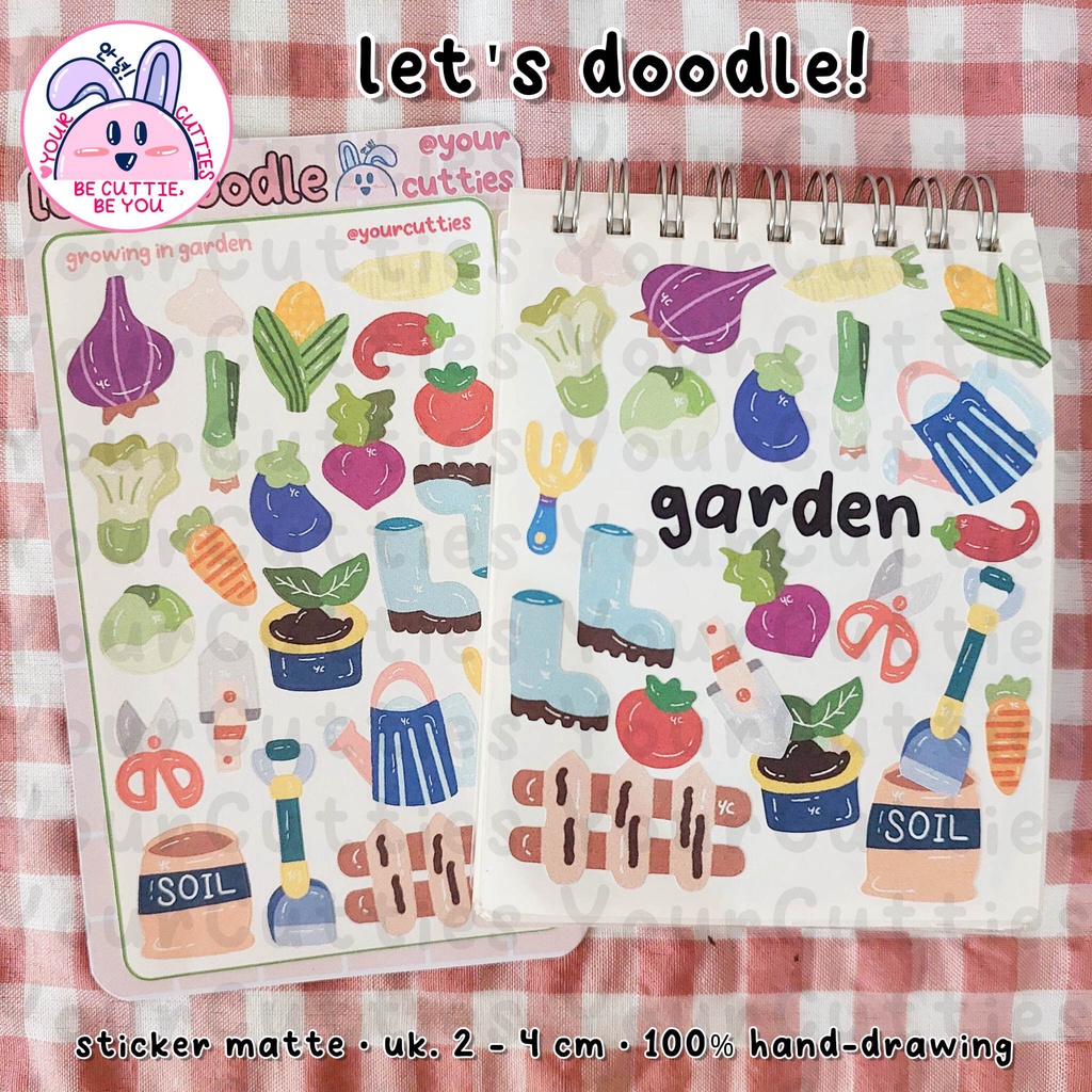 

[SHEET] STIKER GARDEN TAMAN MENANAM DOODLE JURNAL BUJO PLANNER LUCU MURAH
