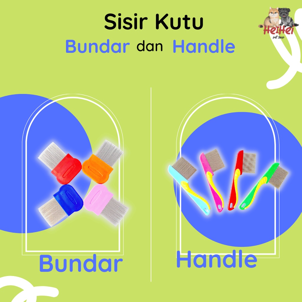 Sisir Kutu Bulat Handle Kucing Anjing Hewan - Dog/Cat Flea Comb