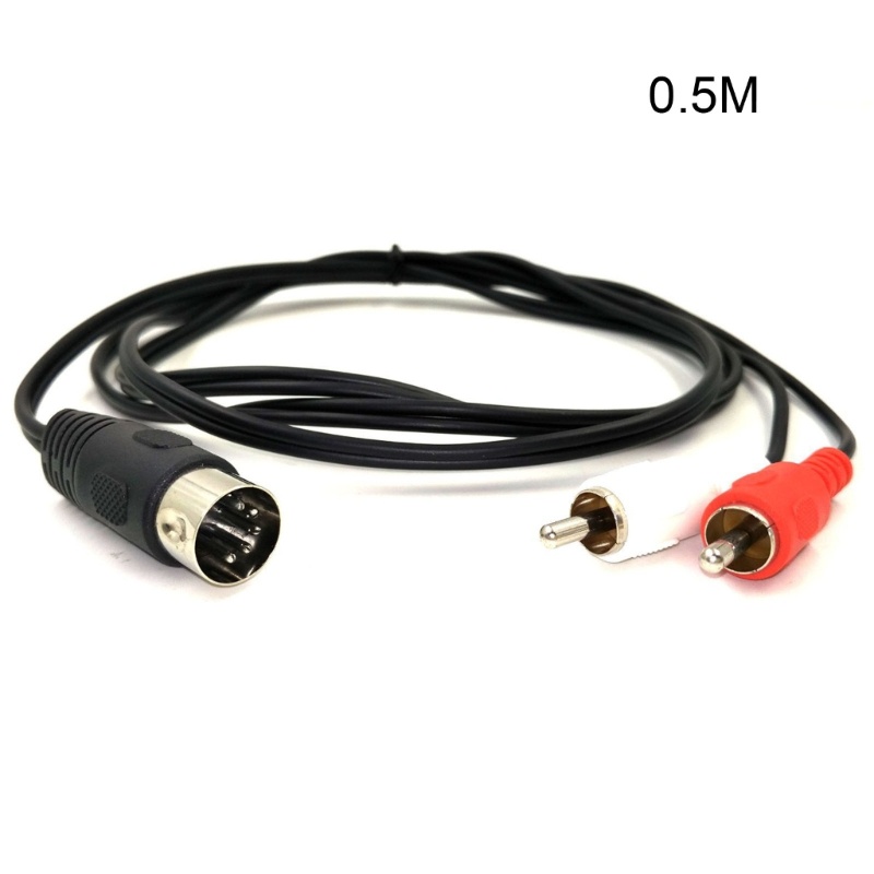 Zzz 5P DIN Plug Male to 2RCA Converter Pengganti Adaptor Kabel Sistem Stereo Quad Bang &amp; Olufsen Elektrophonik
