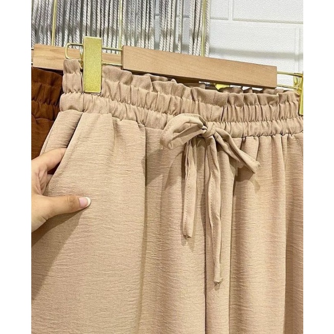 Celana Kulot Wanita Premium Crinkle Airflow Kekinian