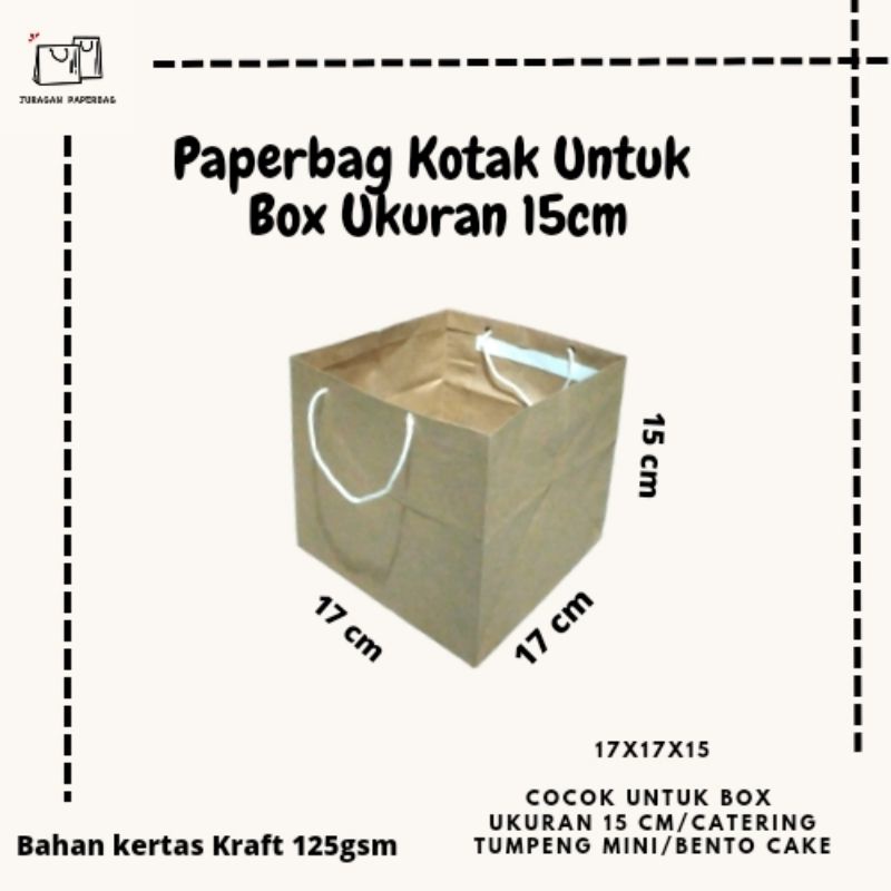 

Paperbag Kotak Tebal ukuran 17x17x15 /bento cake/ tumpeng mini