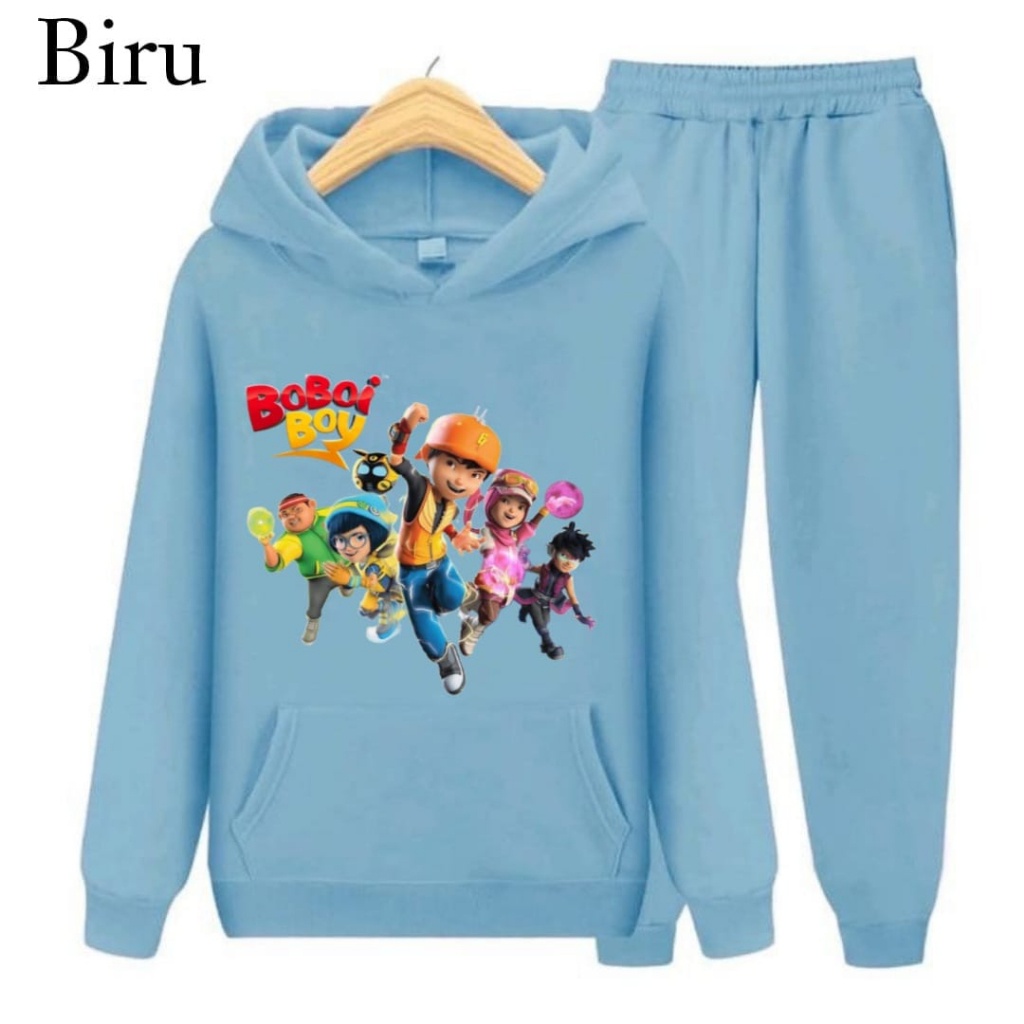 Hzl_outfit Setelan Sweater Hoodie Team Boboiboy Anak Laki Laki S.M.XL