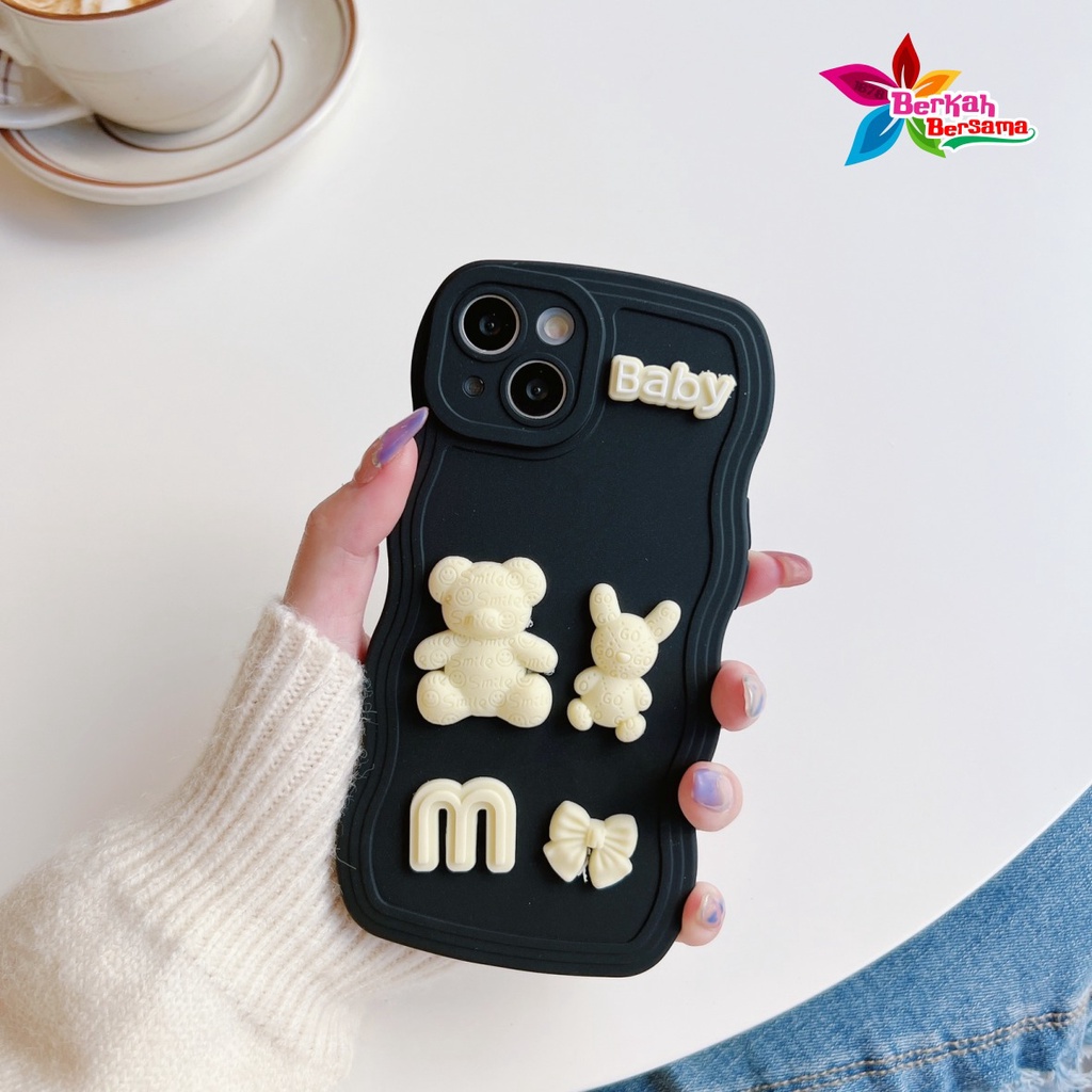 Y026 SOFTCASE 3D KARAKTER RABBIT MODEL GELOMBANG WAVE FOR IPHONE7 8 7+ 8+ X XS MAX 11 12 13 14 PRO MAX BB7556