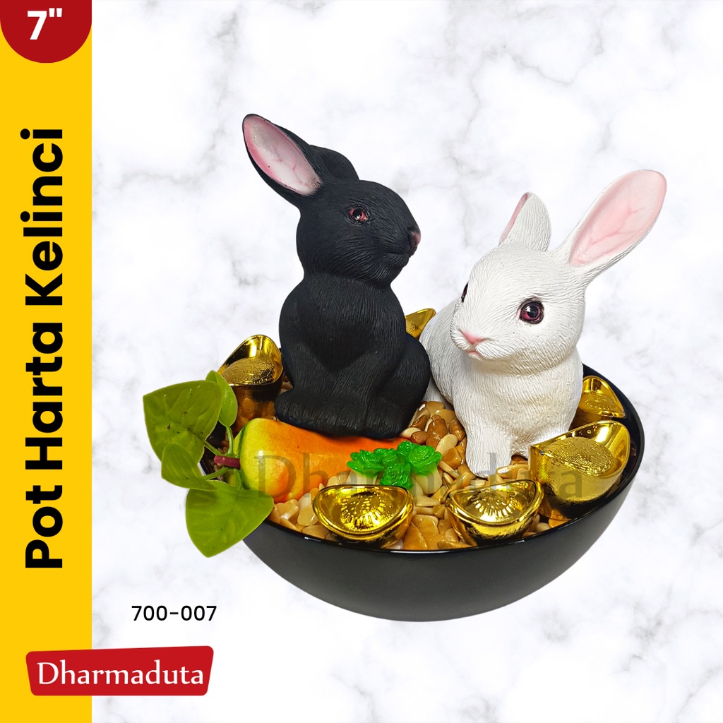 Pot Harta Kelinci Ritual Undang Dewa Rejeki Cai Shen Rupang Patung