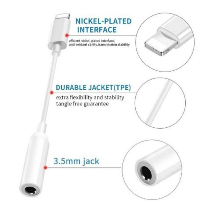 Converter Iphone Lightning To Jack 3.5Mm Headset Earphone Original