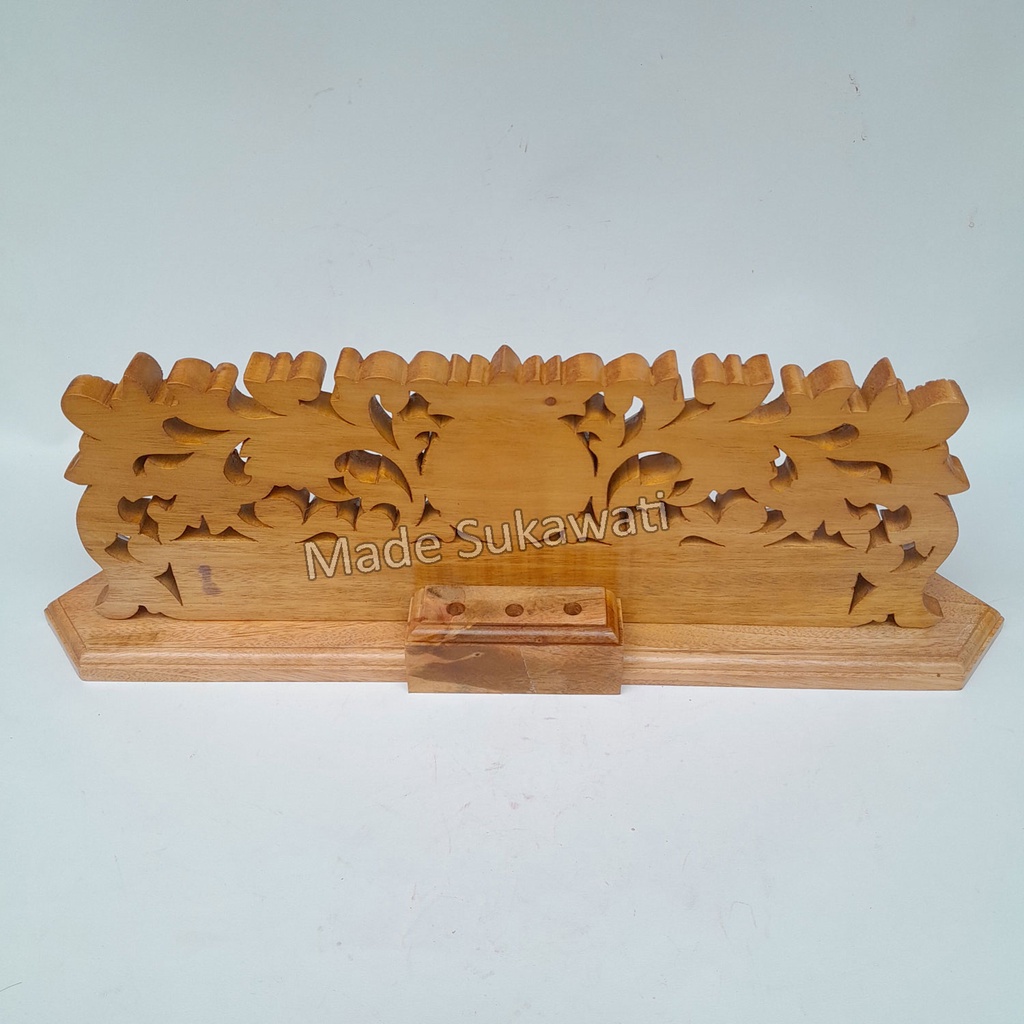 Papan nama meja kayu ukiran bali nameplate Lambang Logo instansi