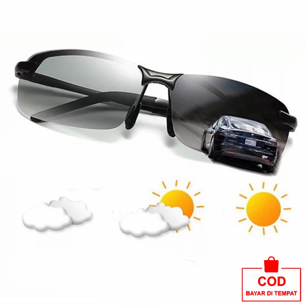 ✅COD Kaca Mata Kacamata Hitam Anti Radiasi Silau Polarized Potocromic Photocromic Sunglasses Aksesoris Fashion Gaya Korean Style Pria Cowo Cowok Korea Kece Keren Original