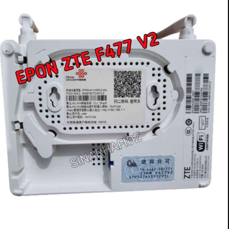 ONT EPON ZTE 477 V2