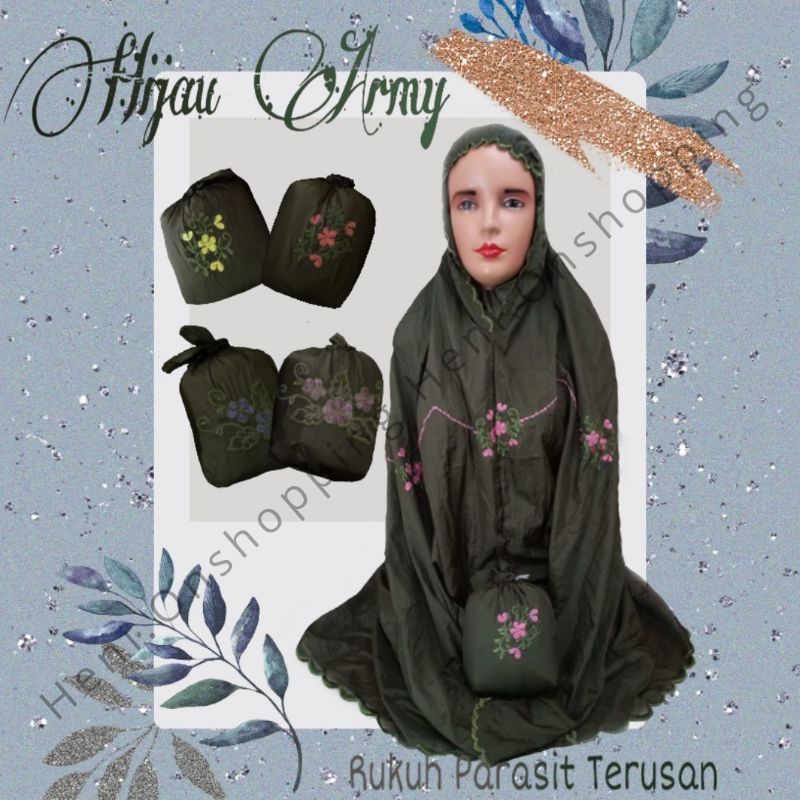 Mukena terusan parasut bordir untuk Travelling