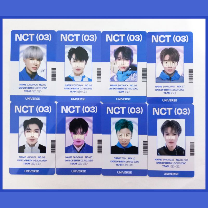Id Card Universe Photocard Md NCT 2021 Sungchan Ten Doyoung Taeyong Jungwoo Shotaro Yangyang