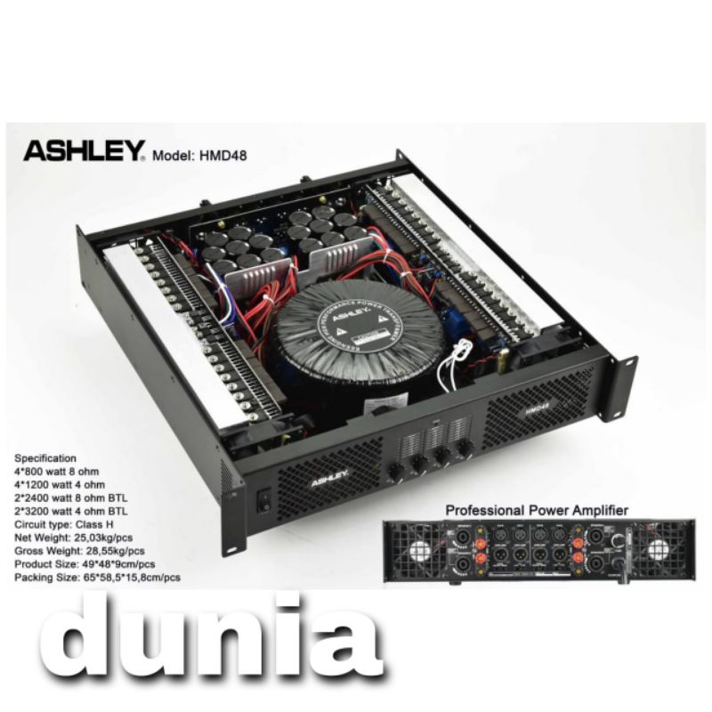 Power Ashley HMD 48 Amplifier Ashley HMD48 4 Channel