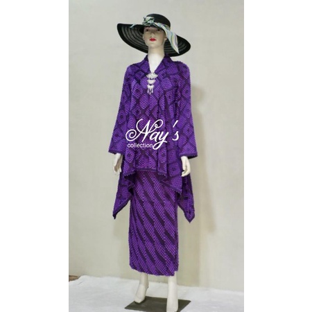 set kebaya tenun bulu rok lilit