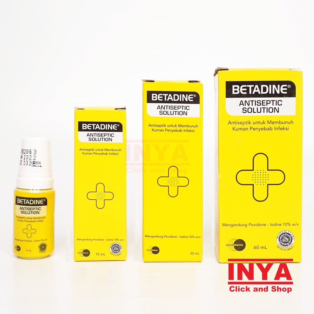BETADINE ANTISEPTIC SOLUTION 5ml - Obat Luka Merah - Antibakteri - Infeksi - P3K