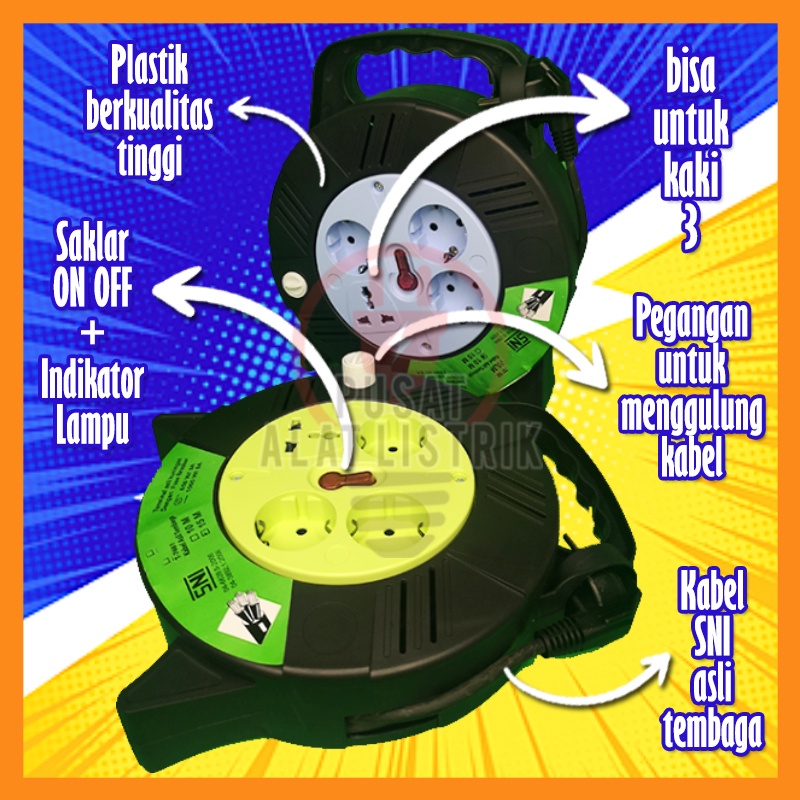 KABEL BOX ROLL 10 METER 10M 10 M 10METER KABEL STOP KONTAK KABEL ROL KABEL ROL ROLL KABEL SAMBUNGAN KABEL GULUNGAN KABEL
