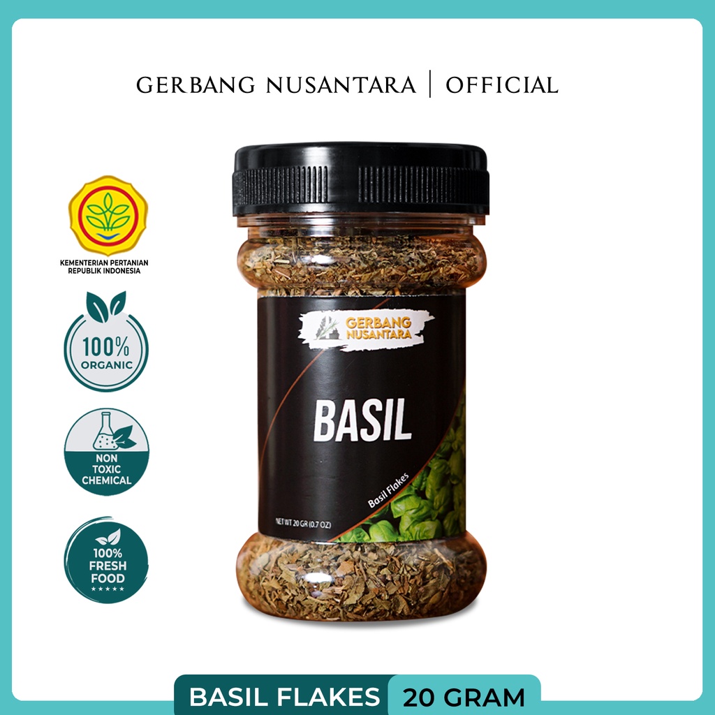 BUMBU DAPUR DAUN BASIL KERING- REMPAH GERBANG NUSANTARA- BASIL KERING LEAF LEAVES 20gr