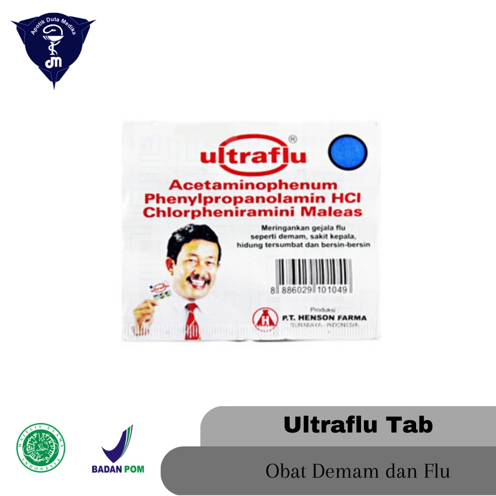 ULTRAFLU 4 TABLET - OBAT DEMAM DISERTAI FLU BATUK DEWASA/DEMAM DEWASA/FLU DEWASA/BATUK DEWASA
