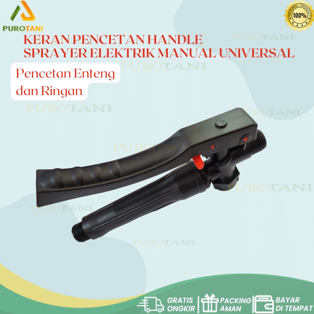 Gagang Handle Stop Kran Tangki sprayer elektrik Manual drat 18mm Universal