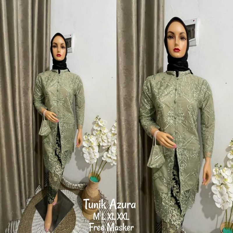 Kebaya Tulle Tunik Kancing / Kebaya Modren Kartini / Kebaya Tulle Modern /Kebaya Tunik Busui / Kebaya Wisuda / Kebaya Pesta / Kebaya Modern