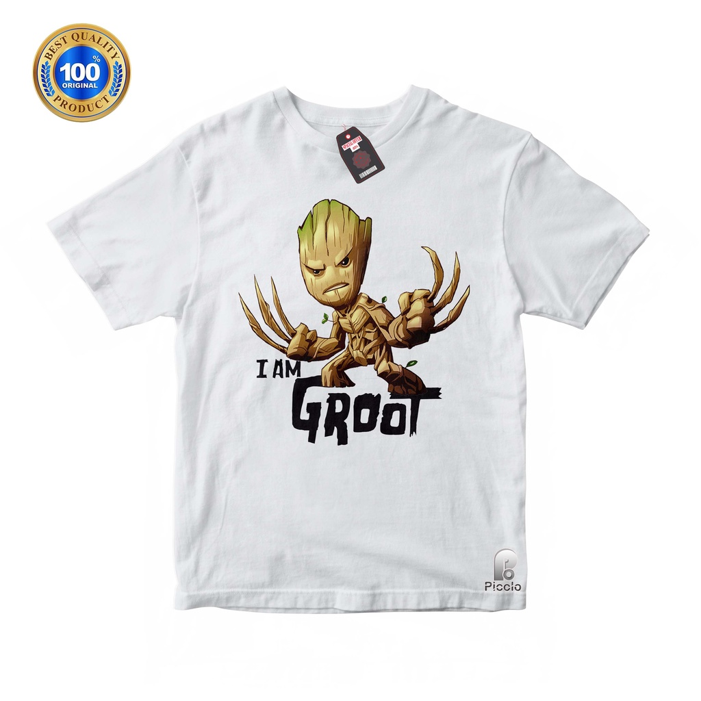 (FREE NAMA) BAJU ANAK KAOS ATASAN ANAK MOTIF KARAKTER KARTUN I AM GROOT UNISEX Bahan COTTUN