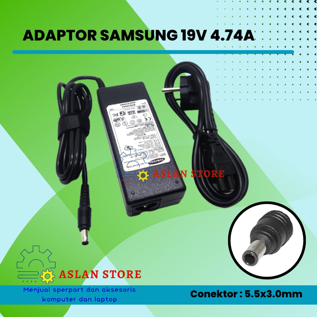 AC Power Adapter Samsung Charger adaptor laptop samsung 19v 4.74a original Samsung NP200A4B NP200A4Y NP200A4Y NP200A5B NP200A5Y NP200B2A NP200B2B NP270E4E