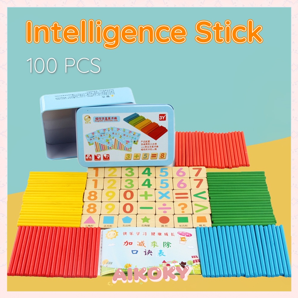 Aikoky Mainan Edukasi Menghitung Matematika/Mainan Berhitung Intelligence Stick Plus Box