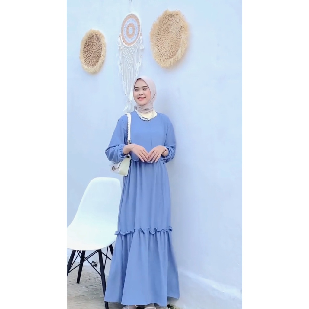 [COD] Luna Dress | Dress Muslimah Lebaran 2023 | Fashion Muslim Gamis Muslimah | Baju Muslim Kekinian | OOTD Kondangan | Casual Outfit Hijab |