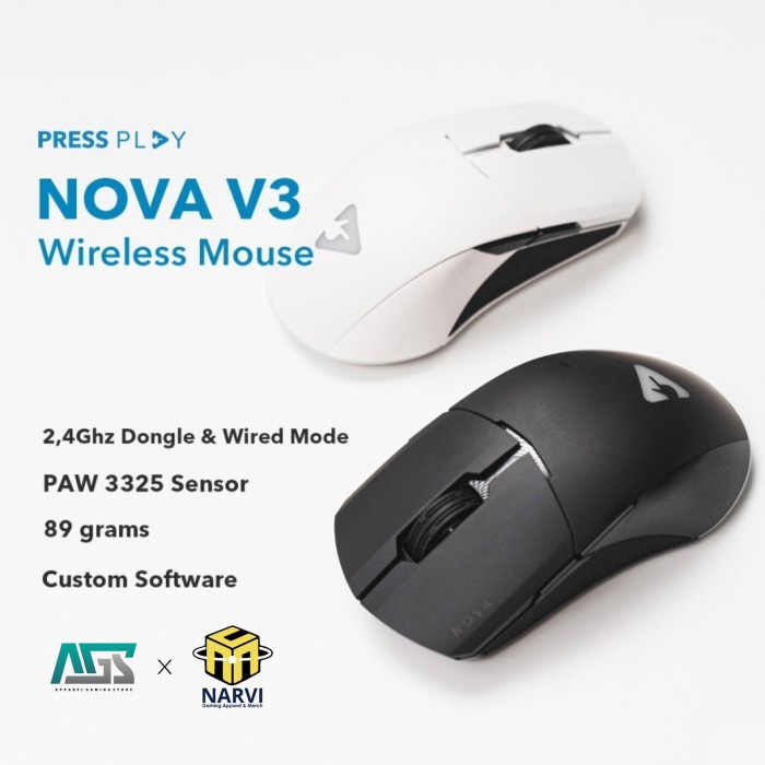 Moga Press Play Nova V3 Ultralight Wireless - Gaming Mouse