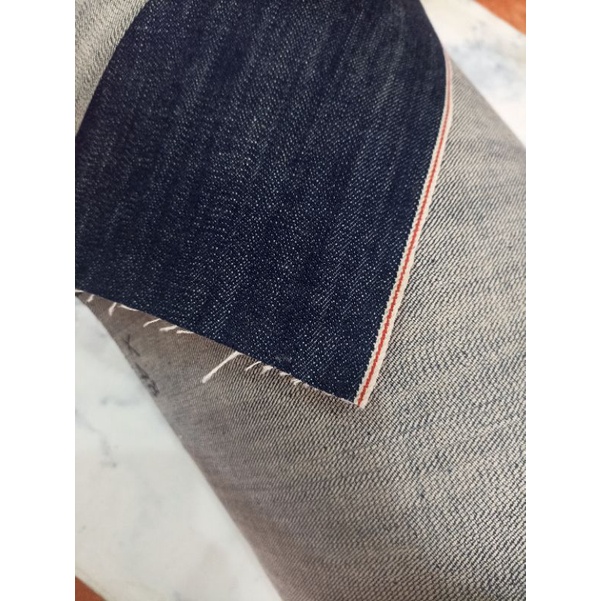 BAHAN KAIN DENIM SELVEDGE 16Oz JEANS DENIM LINE RED WHITE