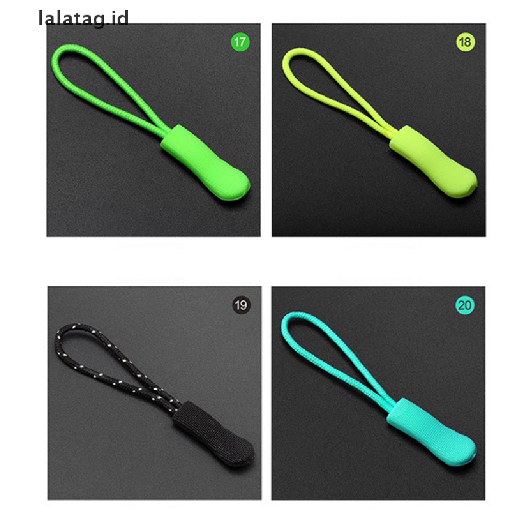 [lalatag] 20pcs Zipper Pull Puller End Fit Rope Tag Pengganti Klip Zip Cord Tab [ID]