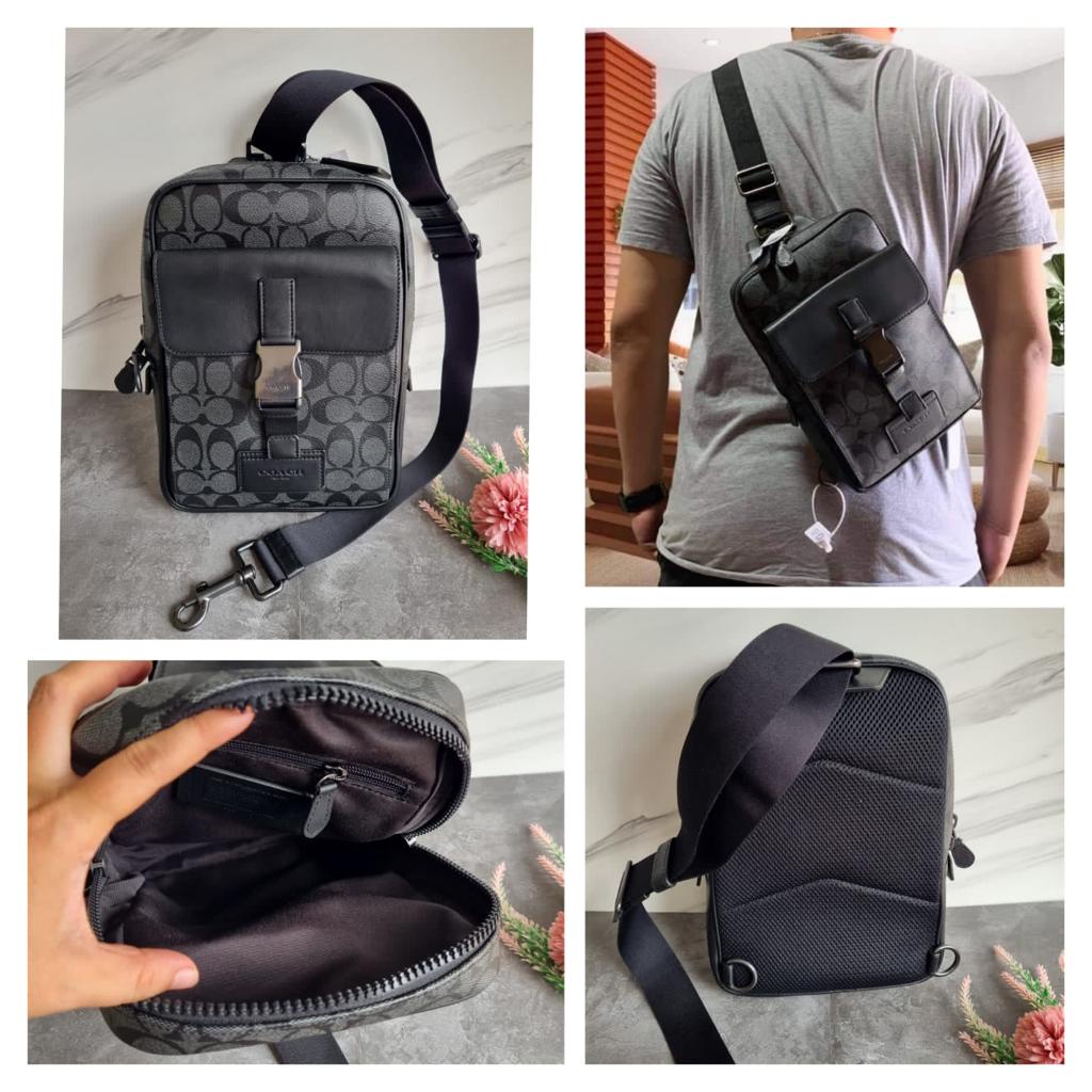 Tas Coach Men Bag C2711 Track Pack In Signature Canvas New Original