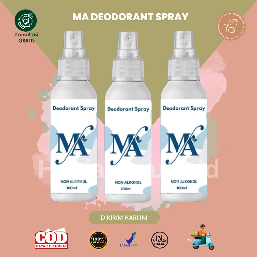 MA Deodorant Spray Anti Bau Badan BPOM - HAIDEO PENGHILANG BAU BADAN 0% ALCOHOL