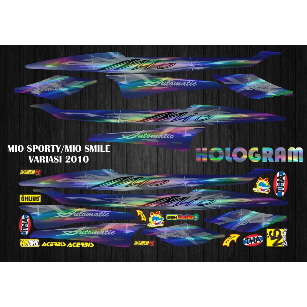 HOLOGRAM STIKER STRIPING VARIASI YAMAHA MIO SPORTY SMILE 2010 VARIASI