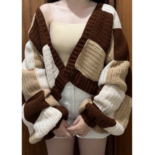 [Pre Order] Patchwork Crochet Cardigan HANDMADE - cardigan rajut harry styles