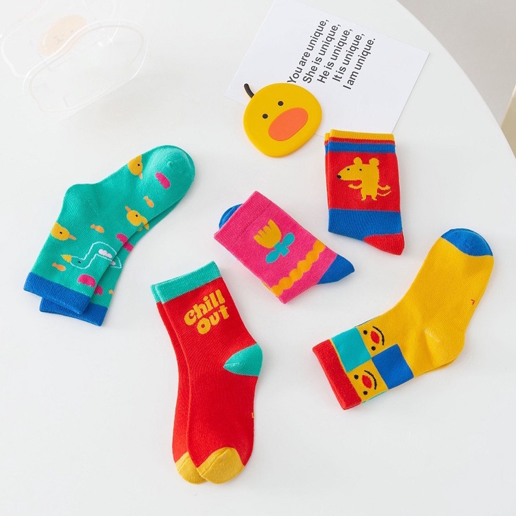 INDOMINI Kaos Kaki Chill Out Anak Motif Karakter Kaus Kaki Bayi Lucu KK052