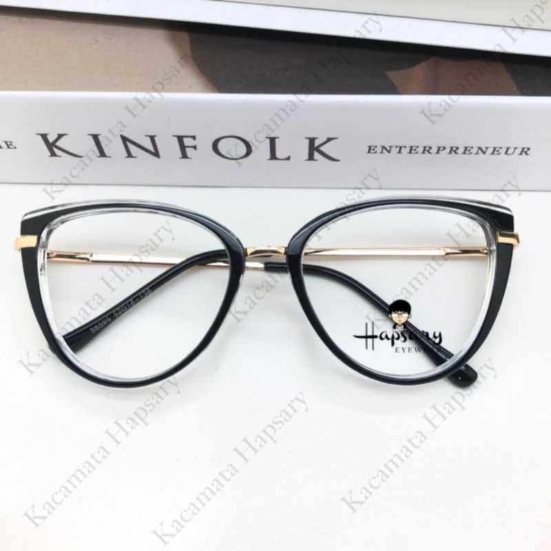 Frame Kacamata Wanita Cat Eye 58595 Terbaru | Bisa Reques Lensa Minus Cylinder dan Plus | Anti radiasi dan Anti UV Photocromic