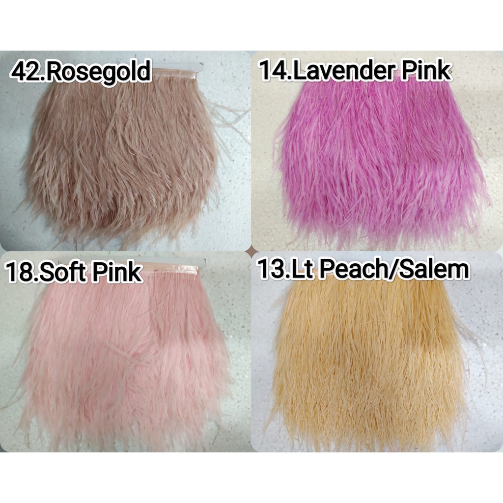 Renda Bulu Ostrich Feather Panjang per roll (10m)