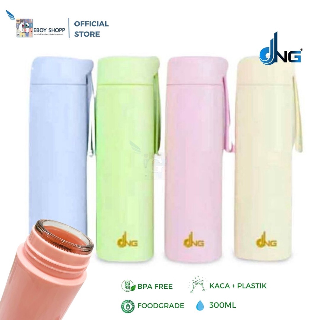 Botol Minum / Tempat Minum / Botol Air Kaca DNG Colourfull 300ml BPA FREE FOODGRADE