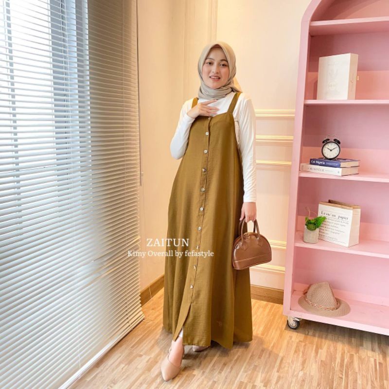 OVERALL WANITA - KIMY OVERALL Bahan LINEN CRINKLE