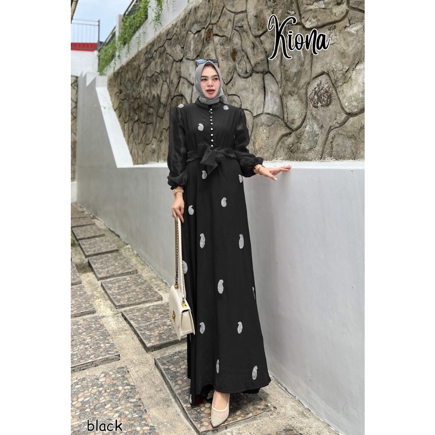 GAMIS PESTA KONDANGAN KIONA ORGANZA KRINKLE POM POM