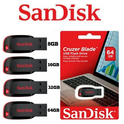 Flashdisk SanDisk CZ50 2.4.8.16.32.64.128 GB USB 2.0 Flash Drive Pendrive