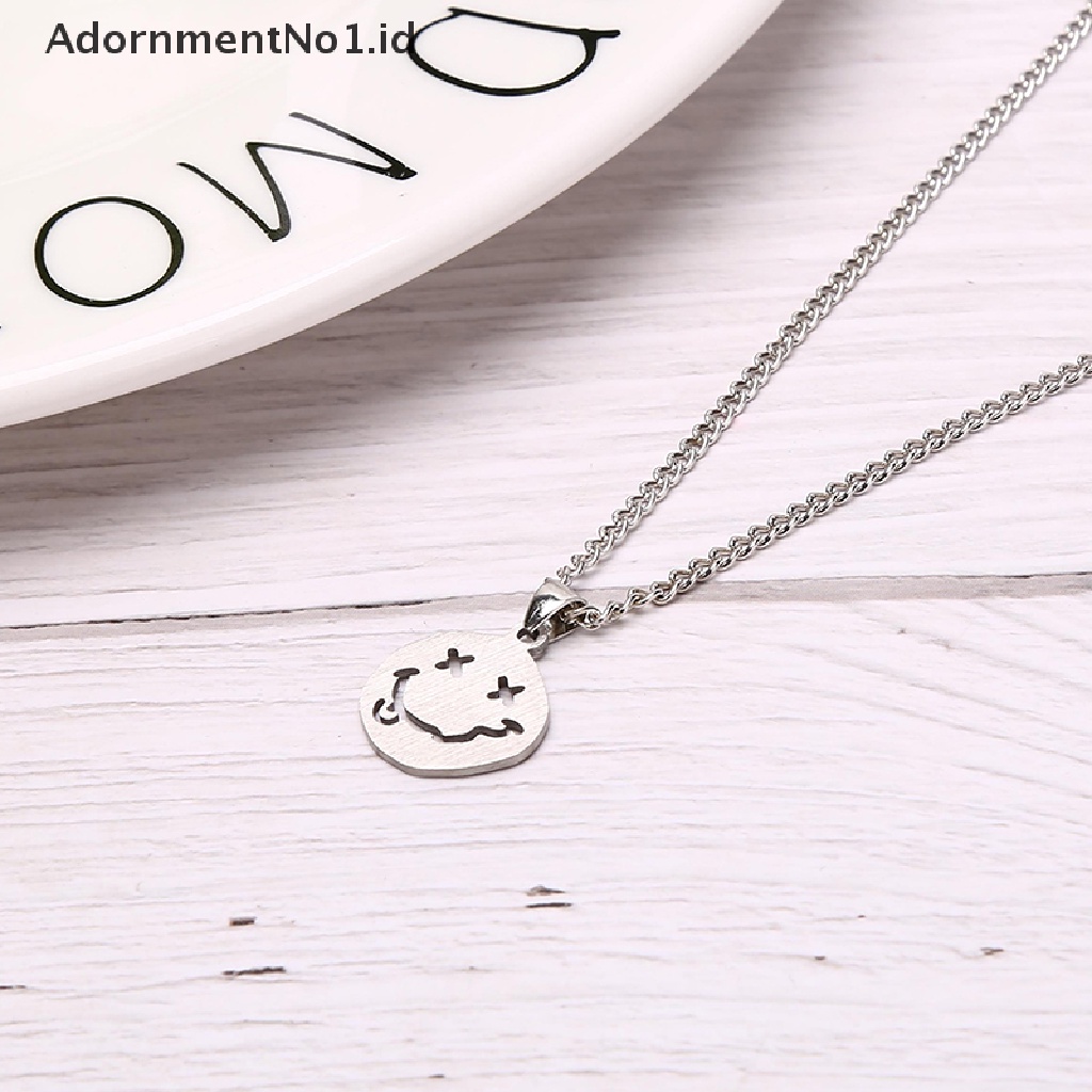 [AdornmentNo1] Kalung Gaya Punk Hip Hop Goth Rantai Baru A Smile Face Pendant Jewelry [ID]