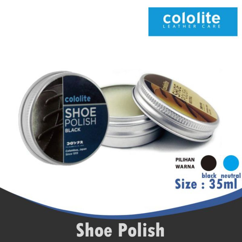 Cololite shoe polish black neutral 35 ml semir sepatu