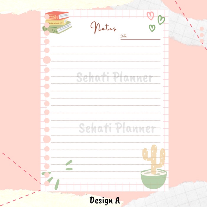 

Kertas Loose Leaf Garis A5 & B5 With Design / Kertas Binder / Sehati Planner