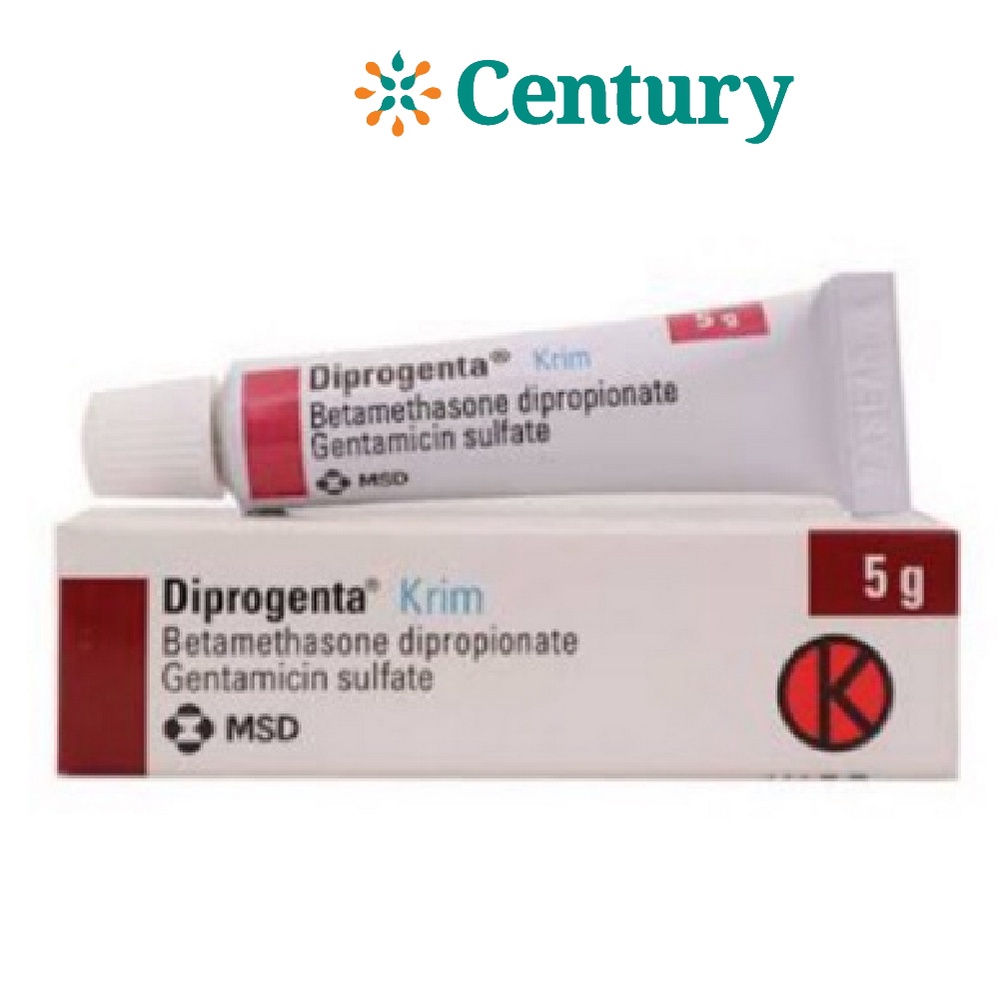 DIPROGENTA 0.1% CREAM 5GR / BETAMETASONE/GENTAMYCIN/ANTI INFLAMASI / KULIT EKSIM/DERMATITIS/ALERGI/G