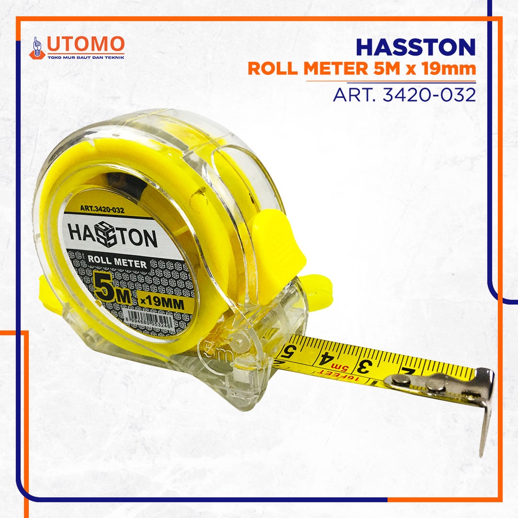 HASTON PROHEX Rol Meteran Transparan Meter 5 meter x 19 mm 3420-032