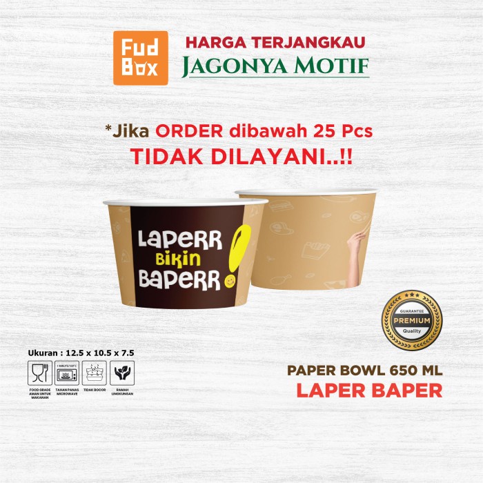 ] Rice Bowl Mangkuk NasiBowl 650 mlMangkok Kemasan MotifPaper Bowl