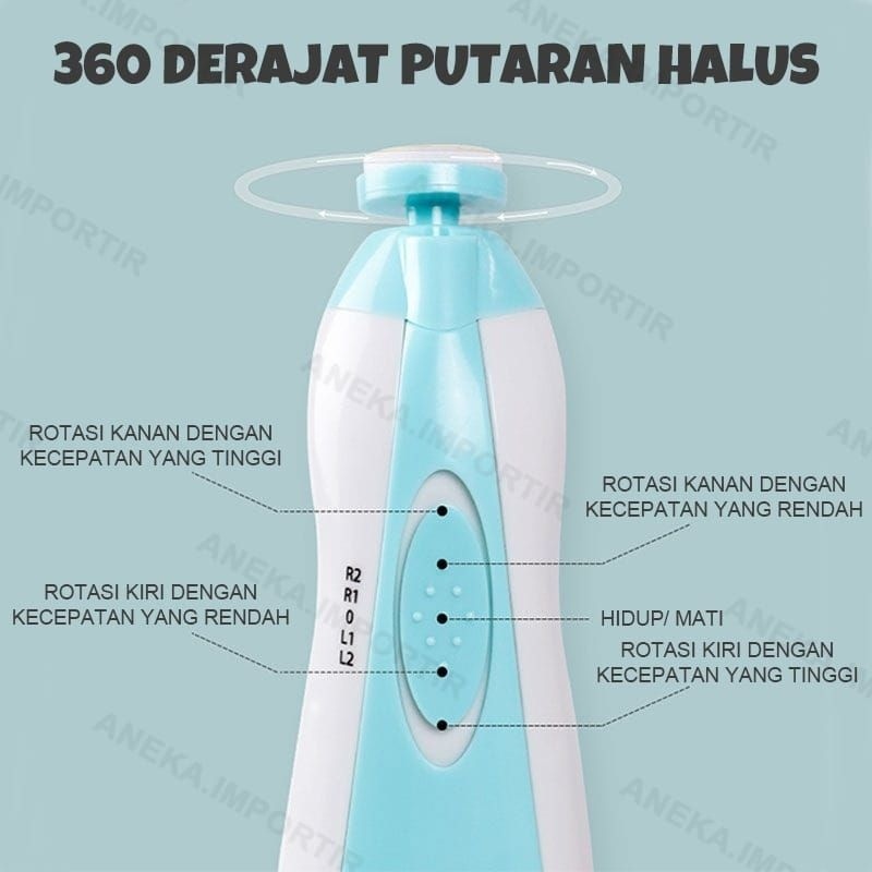 Gunting Kuku Bayi  Pemotong Kuku Nail Elektrik Trimmer Baby Baby Set Trimmer Alat Kikir Kuku Elektrik/Kaki dan Tangan 6 in 1 Pemotong Kuku Pemotong Kuku Elektrik