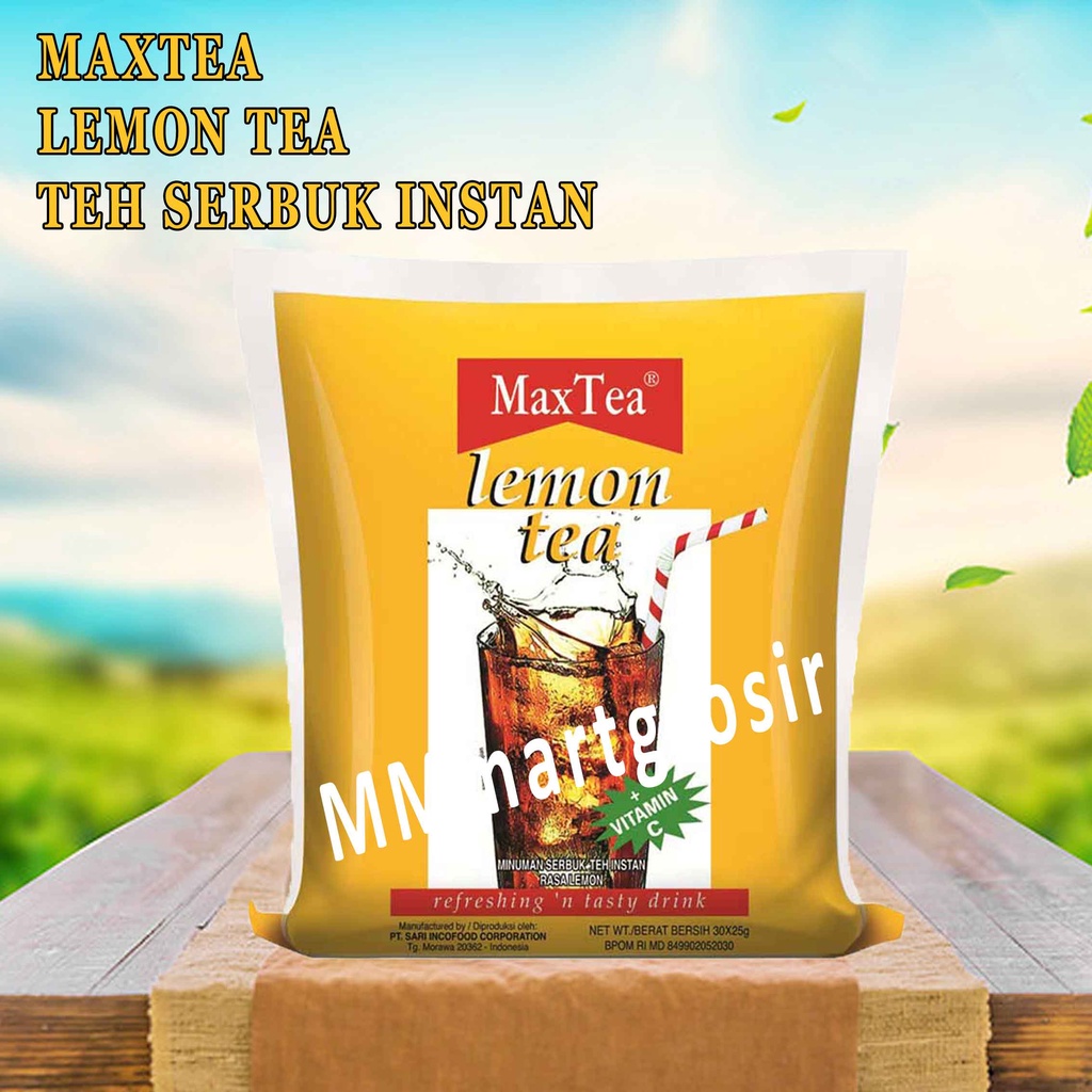 Teh  / MaxTea Lemon Tea / isi 30 pcs / Lemon tea / Teh serbuk instan