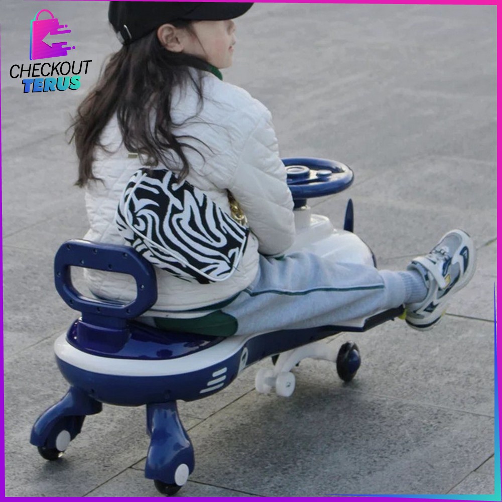 CT M303 Maenan Mobil Dorong Pesawat Skuter Duduk Anak Aircraft Ride On Swing Car LED Musik Mainan Mobil Mobilan Dorong
