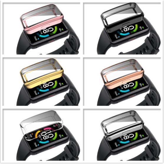 Rubber Softcase TPU Bumper Cover Screen Protector for HUAWEl Band 6/Honor6/band7